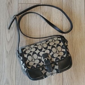 Coach Crossbody Handbag, Black and Gray